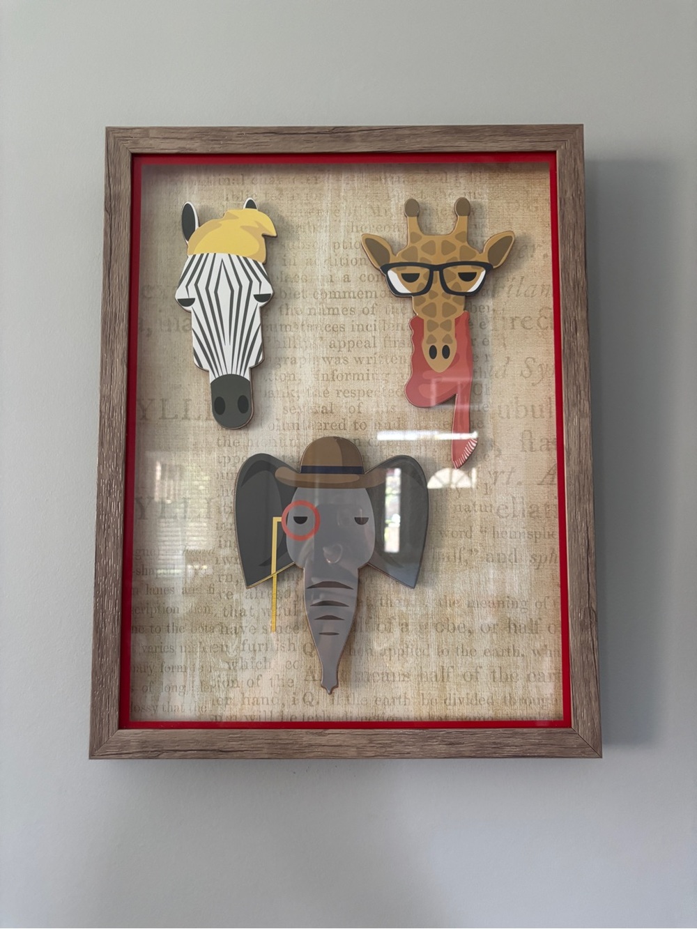 Alternative Playful Safari Trio Wall Art - Yellow, Gray, Brown
